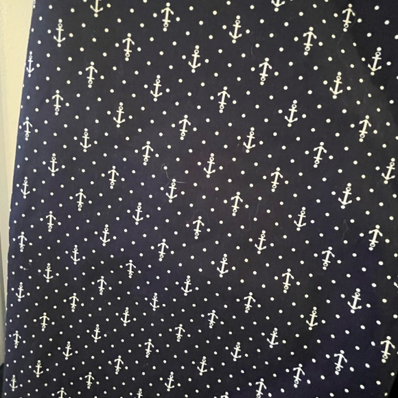 Talbots 14 Navy Blue Anchor Print Bermuda Shorts Preppy Nautical Cotton - Picture 2 of 9